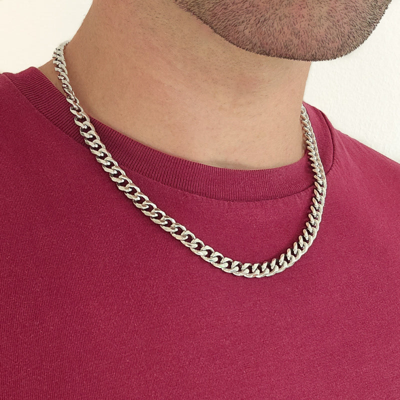 curb necklace silver