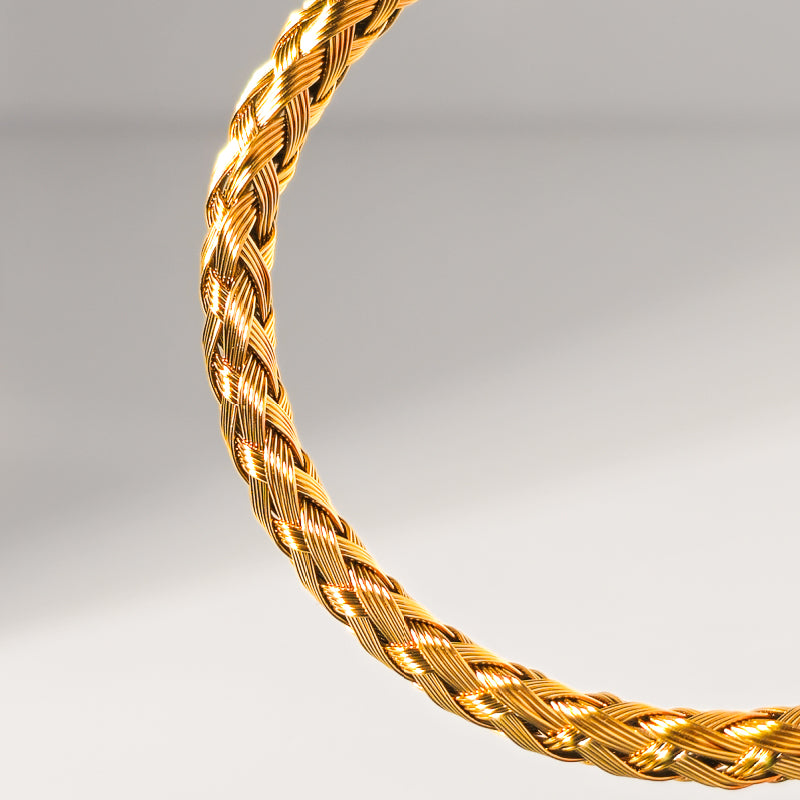 Woven Bangle Bracelet (Gold)