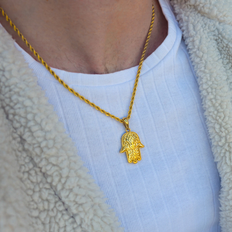 hamsa hand gold necklace