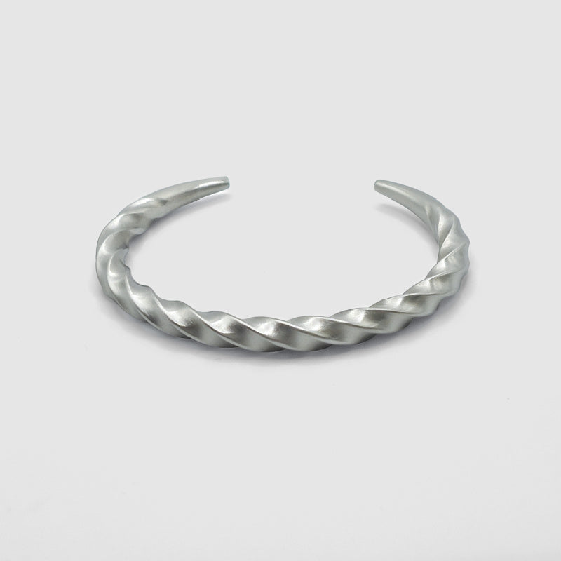 Mens Silver Torque Bangle