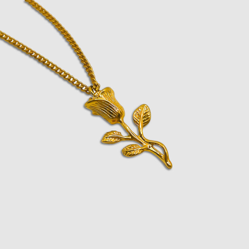 Gold Rose Necklace