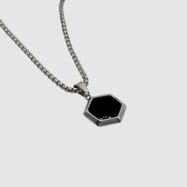 Black Onyx Necklace - Sterling Silver