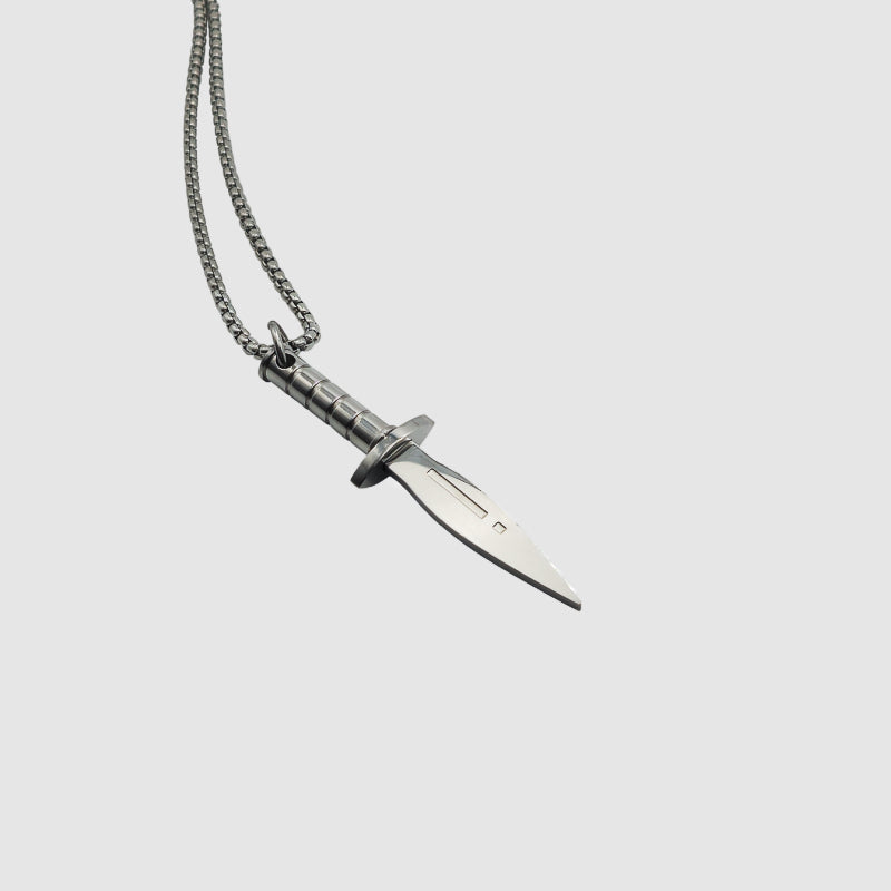 Dagger Pendant Chain - Silver Plated