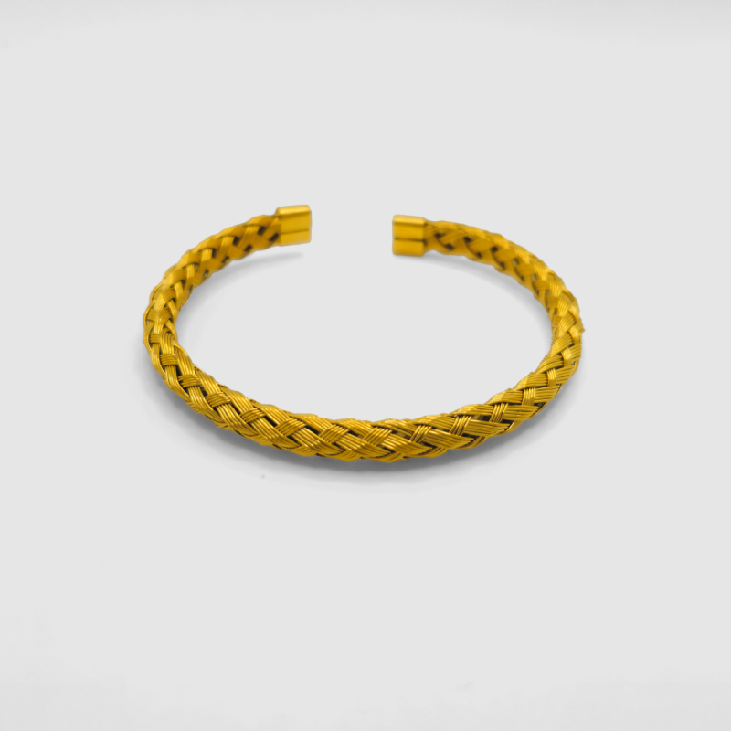 Woven Bangle Bracelet (Gold)