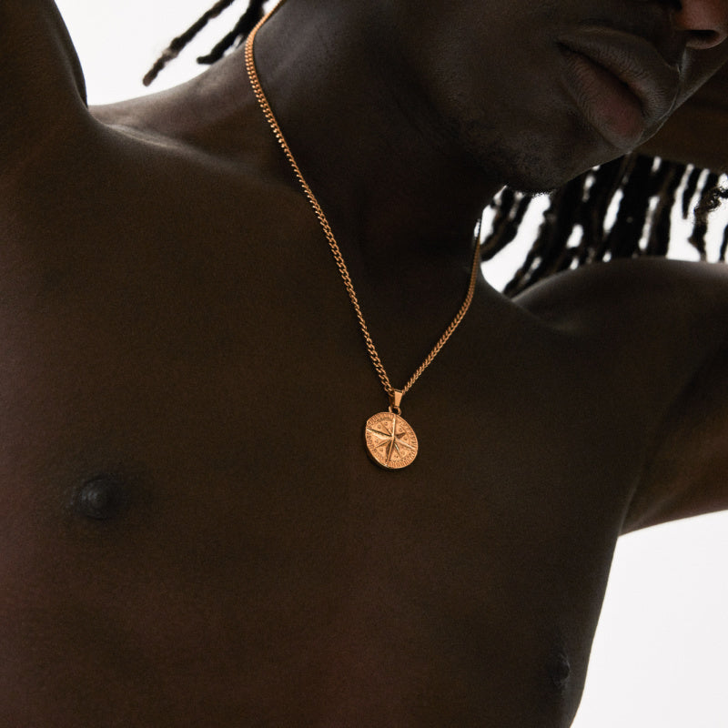 Compass Necklace - Gold Pendants for men