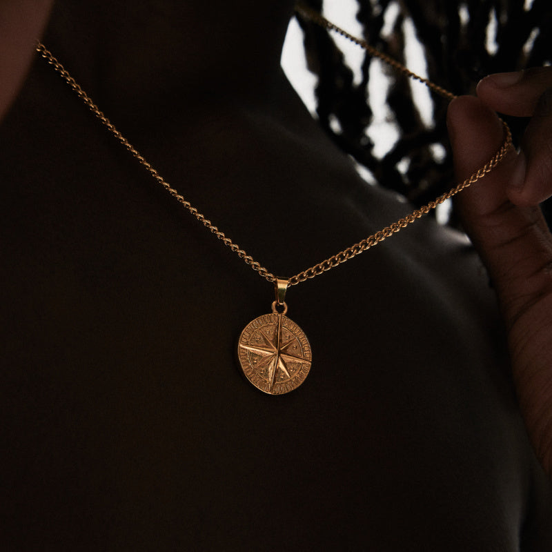 Compass Necklace - Gold Pendants for men