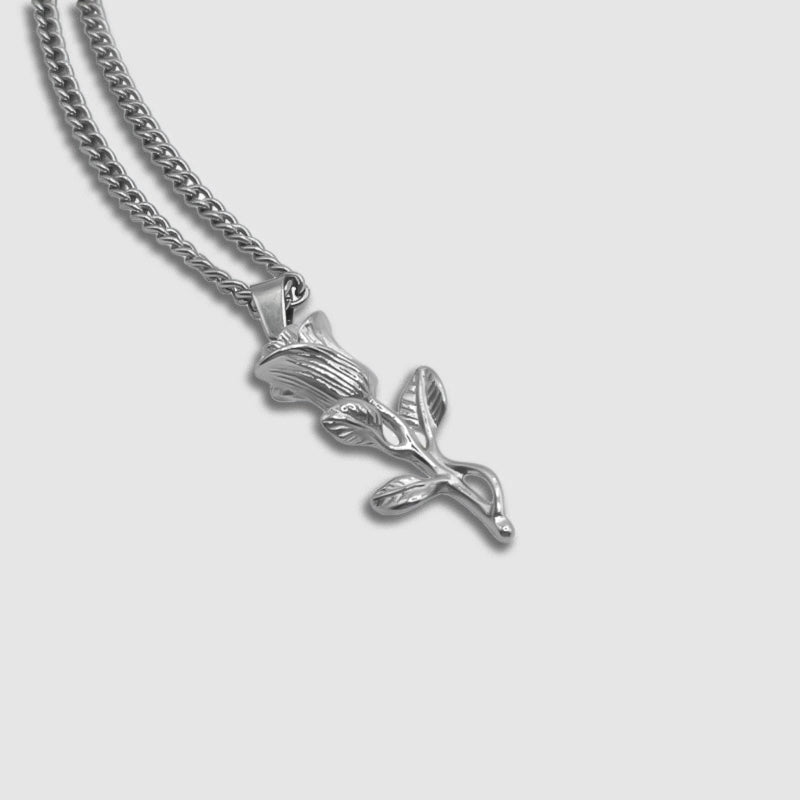 Rose Necklace - Silver Plated