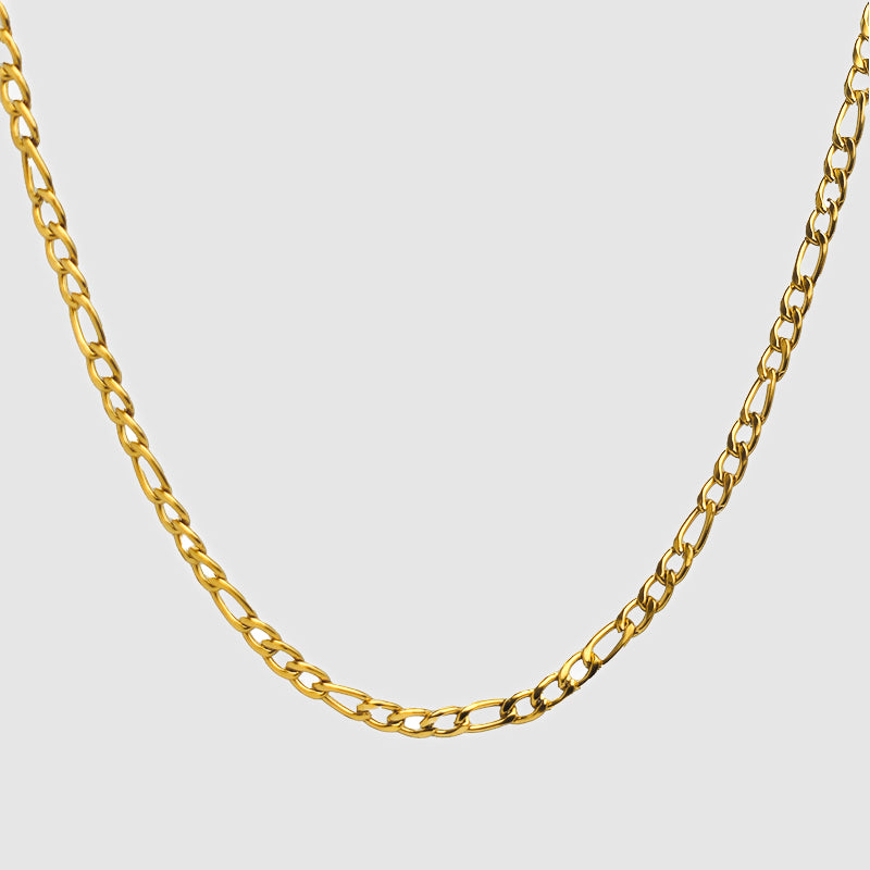 Solid 14k Gold Italian Figaro Chain