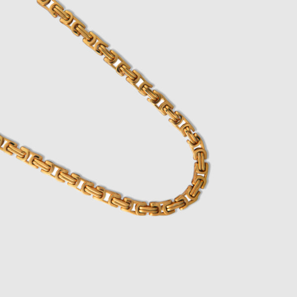 Byzantine Chain Necklace (8mm) - 18K Gold