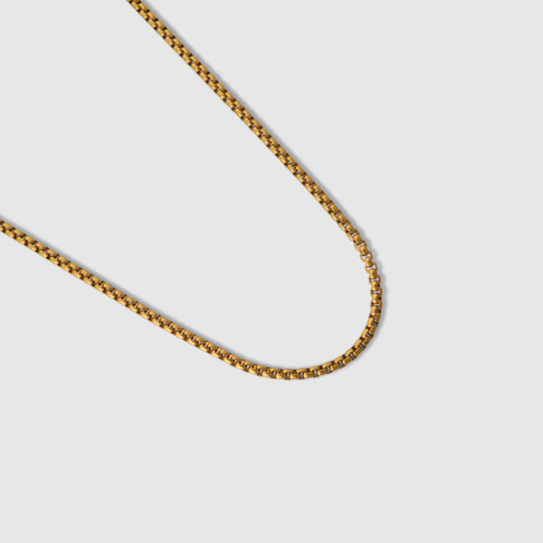 Round Box Chain Necklace (4mm) - 18K Gold