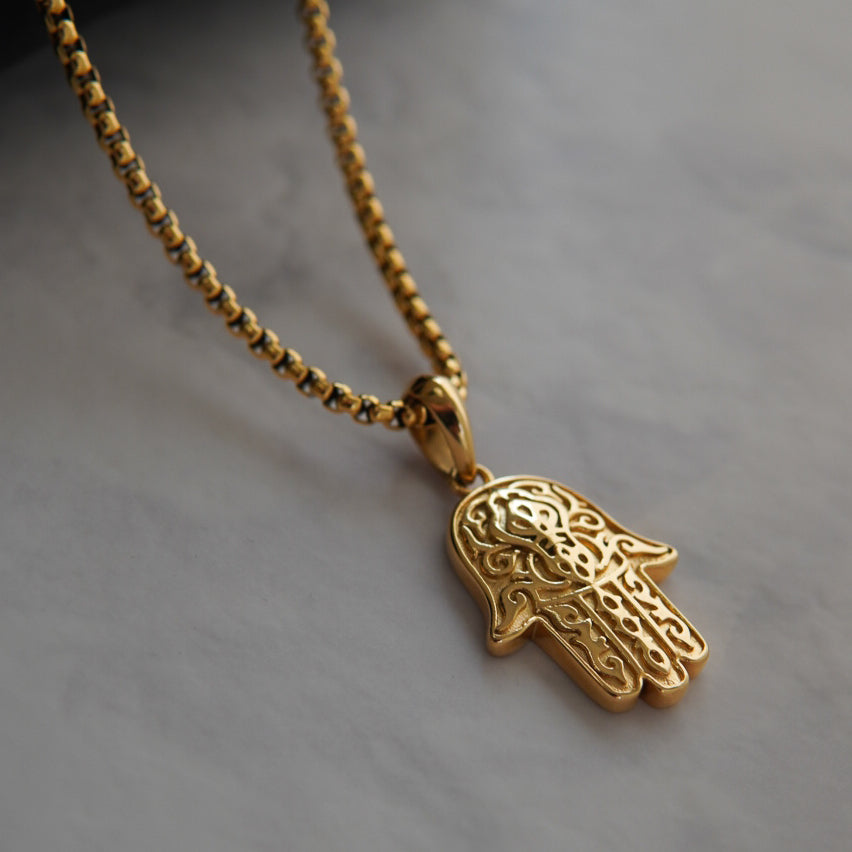 Hamsa Necklace Gold