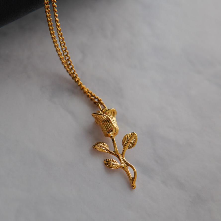 Gold Rose Necklace