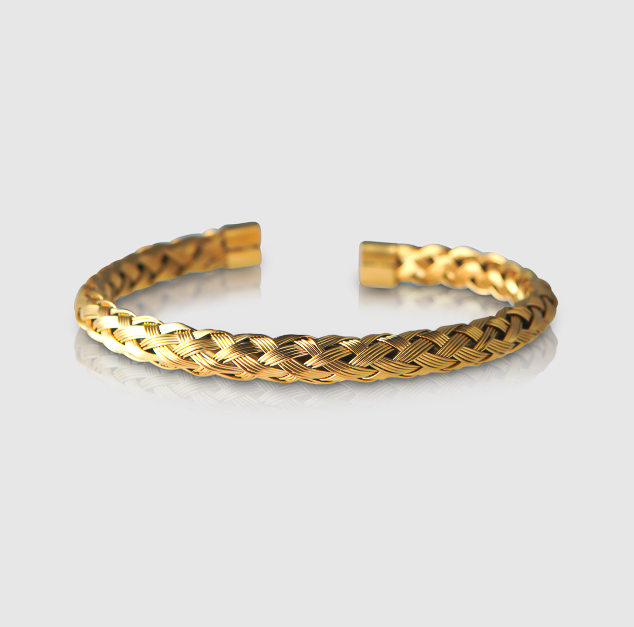 Woven Bangle Bracelet (Gold)