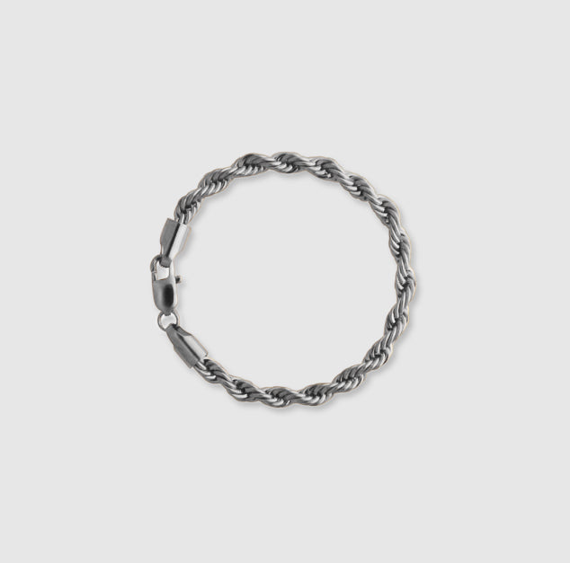 Mens Rope Bracelet (Silver)