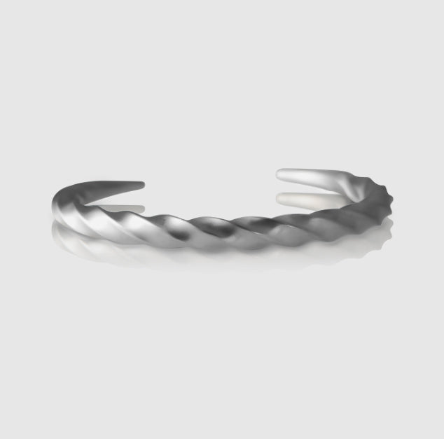 Mens Silver Torque Bangle