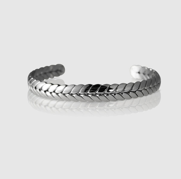 Silver Feathered Bangle