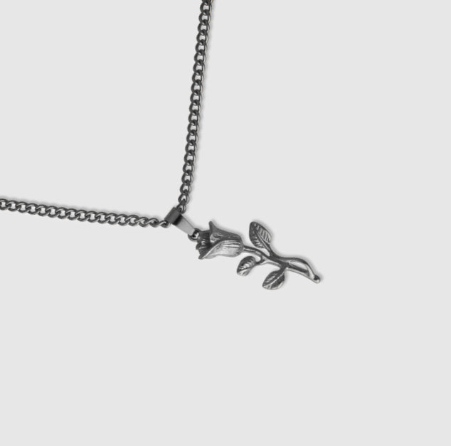 Sterling Silver Rose Necklace