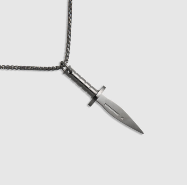 Dagger Pendant Chain - Silver Plated