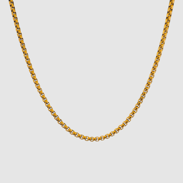 Round Box Chain Necklace (4mm) - 18K Gold