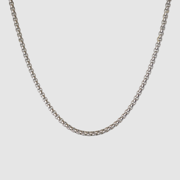 Mens Round Box Chain 6mm - 925 Sterling Silver