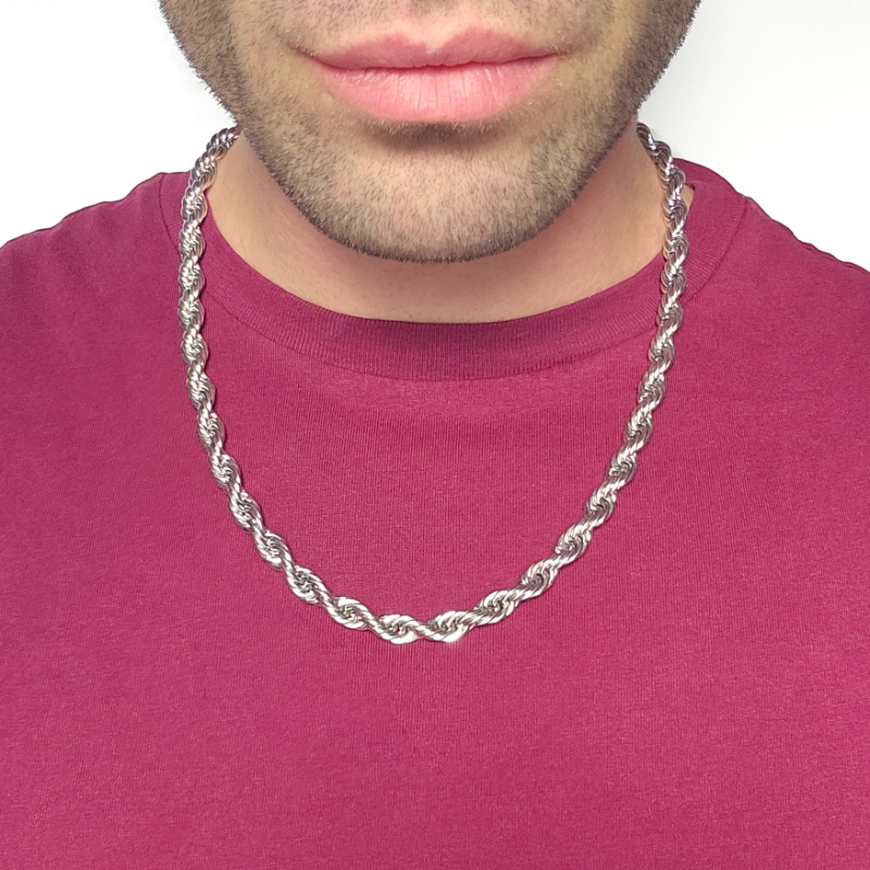 Rope Chain Necklace (8mm) - Sterling Silver