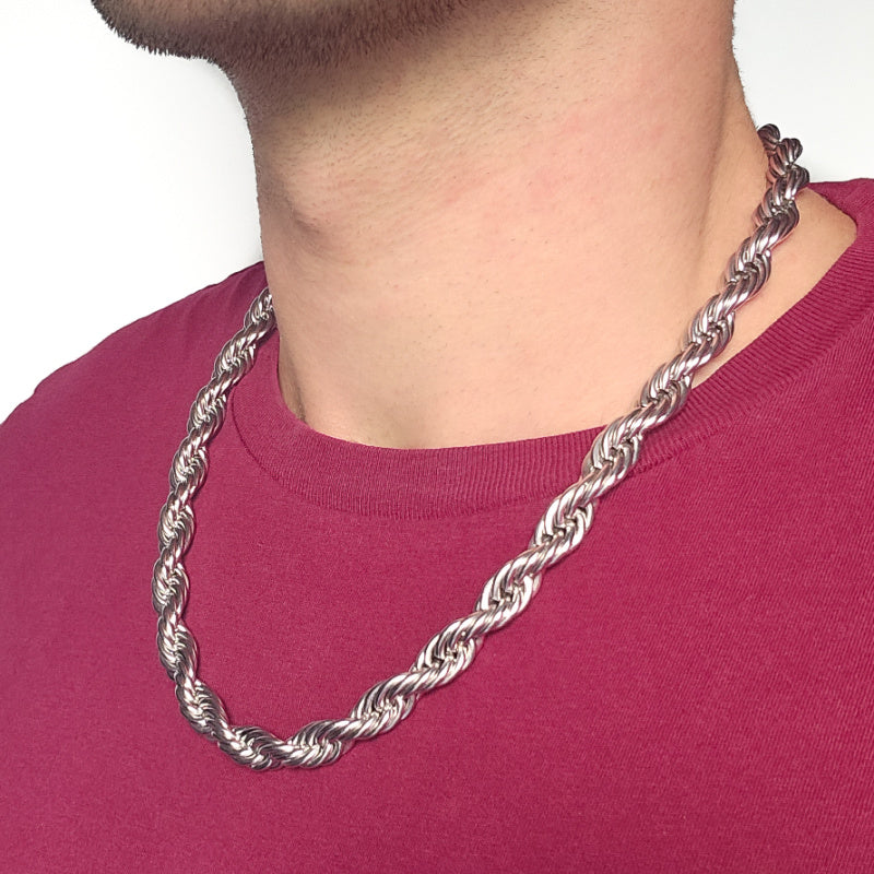 rope chain silver mens