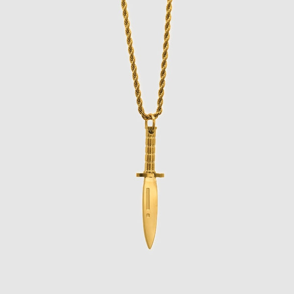 dagger necklace gold