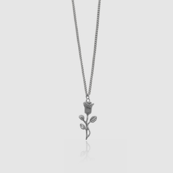 Rose Necklace - Silver Plated