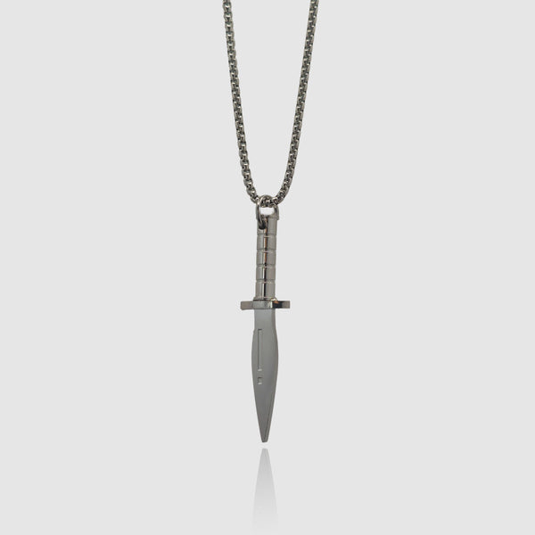 dagger necklace silver