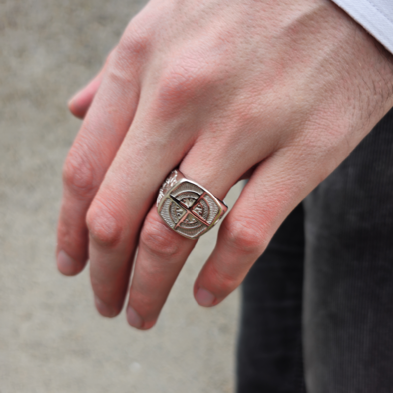 sterling silver compass ring